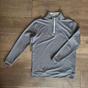 Peter Millar Perth Youth Performance Quarter-Zip, Gray Golf Pullover